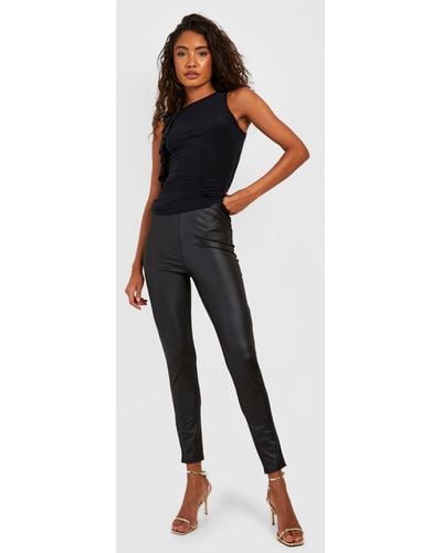 High waisted shiny pants cheap