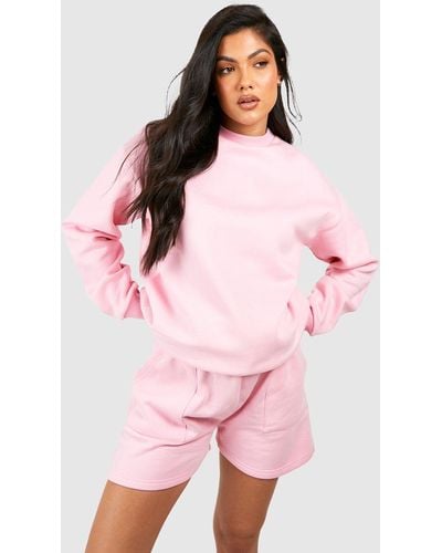 Boohoo Maternity Sweatshirt Short Tracksuit - Pink