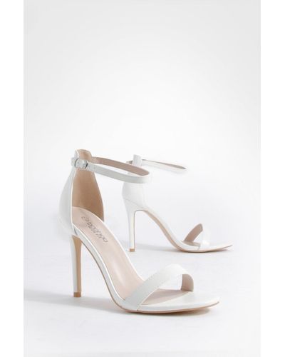 Boohoo Wide Fit Barely There Basic Heels - White
