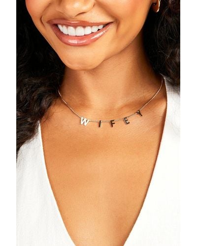 Boohoo Wifey Polished Necklace - Natural