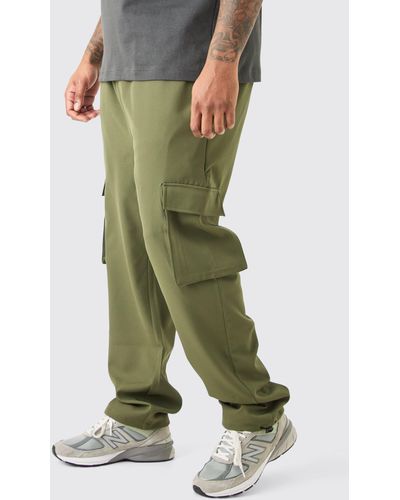 Boohoo Plus Elastic Lightweight Skinny Cargo Trouser - Green