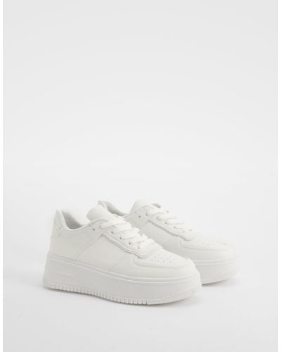 Boohoo Platform Chunky Sneakers - White