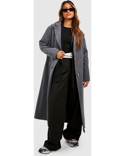 Boohoo Cord Maxi Coat - Black