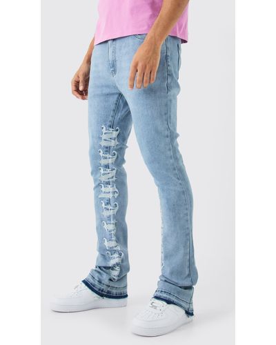 The Individual Ripped Straight Jeans - Medium Blue Wash | Fashion Nova, Mens  Jeans | Fashion Nova
