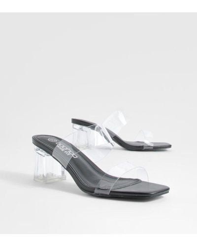 Wide fit clear block heels hot sale