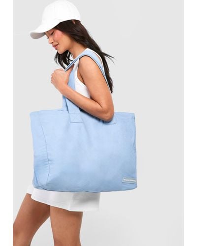 Boohoo Wardrobe Essentials Canvas Bag - Azul