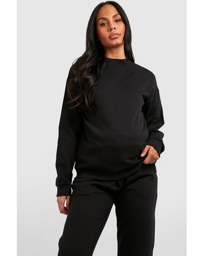 Boohoo Maternity Basic Sweatshirt - Black