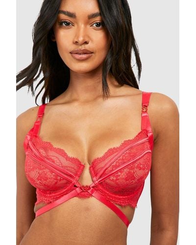 Lace Bralette - Red Ditsy