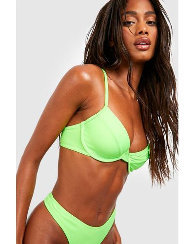 Boohoo Essentials Underwired Bikini Top - Green