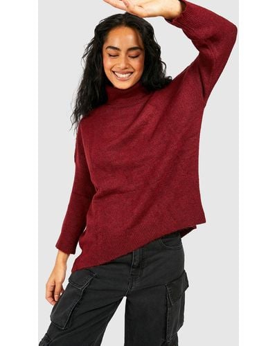 Boohoo Roll Neck Sweater - Red
