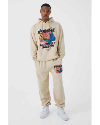 BoohooMAN Oversized Homme Butterfly Hooded Tracksuit - Multicolor