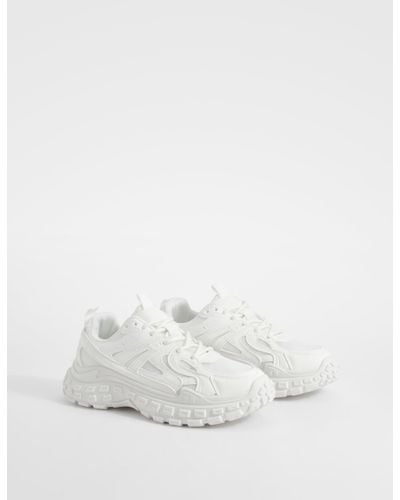 Boohoo Chunky Sporty Sneakers - White