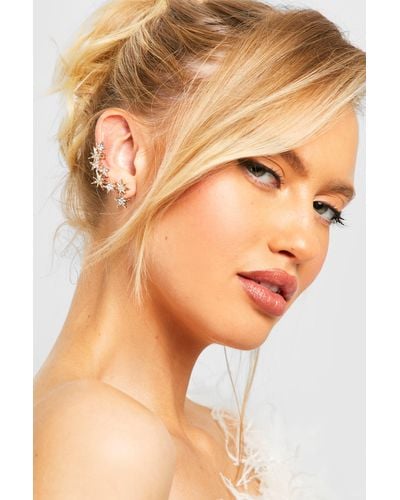 Boohoo Statement North Star Cluster Ear Cuff Earring - Natural