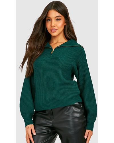 Boohoo Oversized Collar Sweater - Green