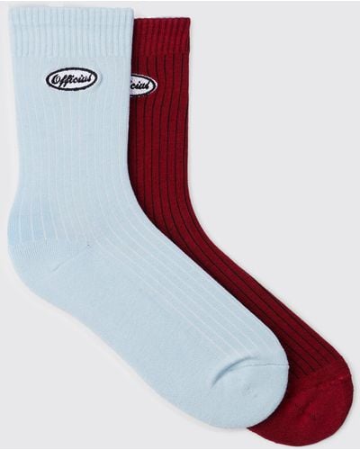 Boohoo 2 Pack Official Embroidered Socks