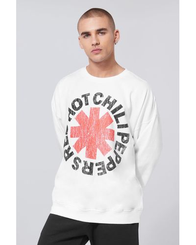 BoohooMAN Oversize Sweatshirt mit Red Hot Chili Peppers Print - Grau