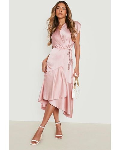 Elegance Wrap Dress - Pink