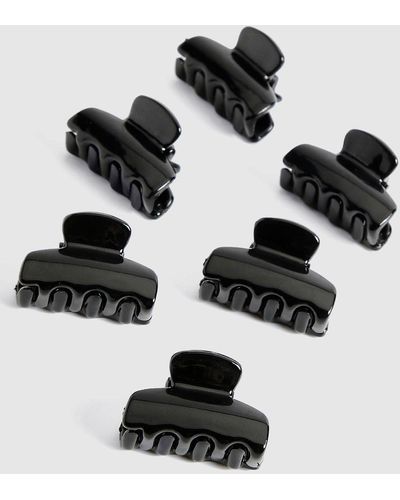 Boohoo 6 Pack Mini Claw Clips - Black