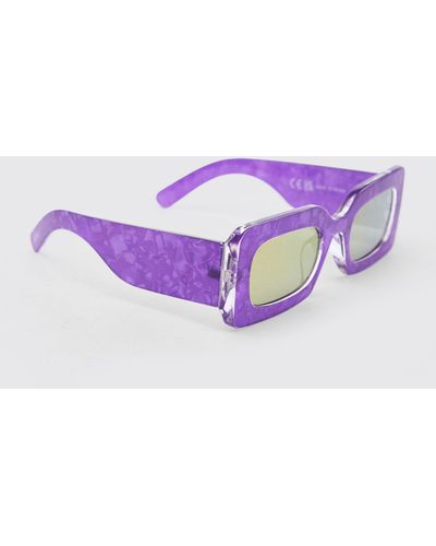 Boohoo Chunky Iridescent Sunglasses - Purple