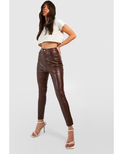 Boohoo Premium Leather Look Super Skinny Pants - Multicolour