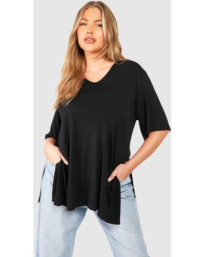 Seamless Contour Ribbed Fitted Longline T-shirt