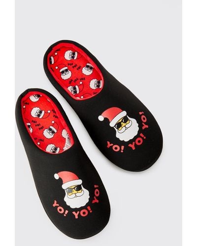 Boohoo Santa Slippers - Red