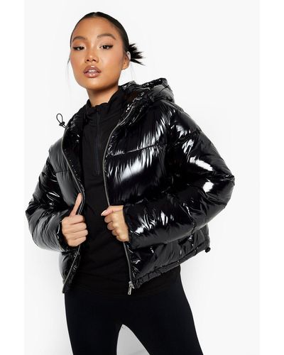 Calvin Klein Performance Shiny Puffer Jacket In Black Lyst