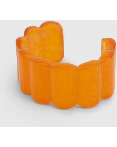 Boohoo Chunky Orange Resin Detail Bangle - Naranja