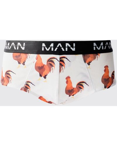 BoohooMAN Man Unterhose mit Hahn-Print - Mehrfarbig