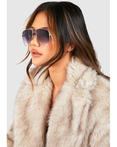 Boohoo Aviator Tinted Sunglasses - Metálico