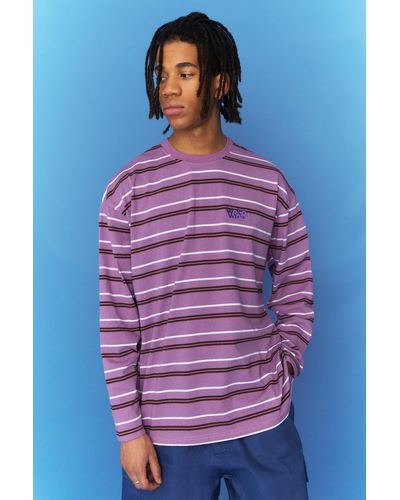 Boohoo Oversized Worldwide Long Sleeve Stripe T-shirt - Blue