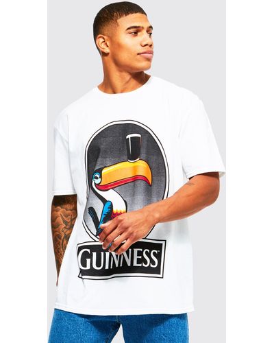Boohoo Oversized Guinness Toucan License T-shirt - White