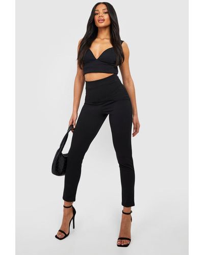 Faux Leather High Waisted Moto Skinny Pants