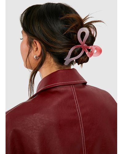 Boohoo Bow Shaped Claw Clip - Red