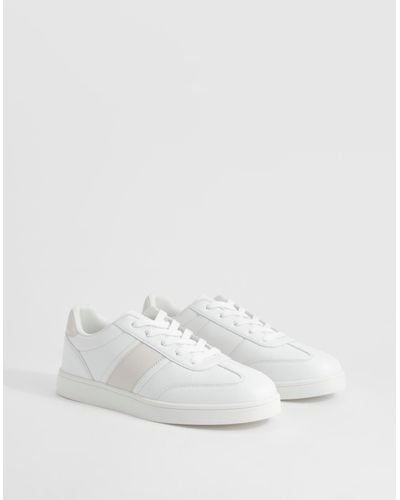 Boohoo Gum Sole Stripe Sneakers - White