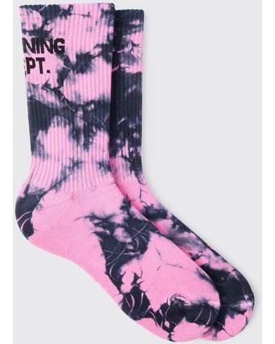 Boohoo Active Training Dept Tie Dye Socks - Pink