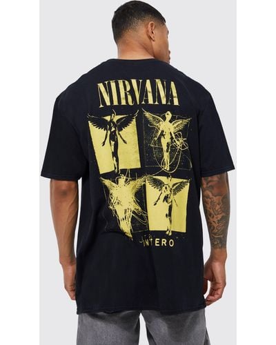 BoohooMAN Oversized Nirvana License T-shirt - Black