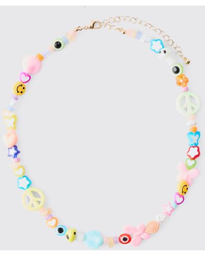 BoohooMAN Multi Color Bead Necklace - Multicolor