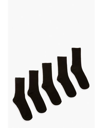 Boohoo Black Sports Socks 5 Pack - White
