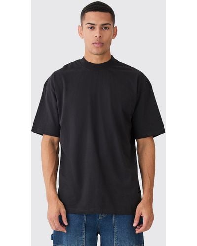BoohooMAN Oversized Extended Neck T-shirt - Black