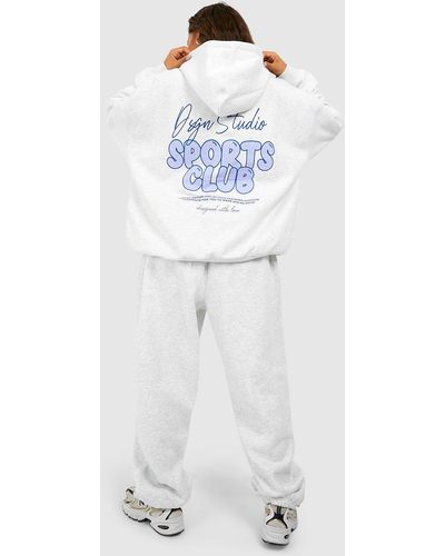 Boohoo Dsgn Studio Sports Bubble Slogan Oversized Jogger - Blue