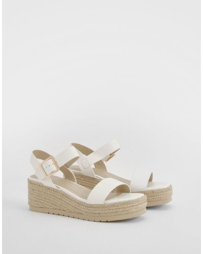 Boohoo 2 Part Espadrille Low Wedges - Natural