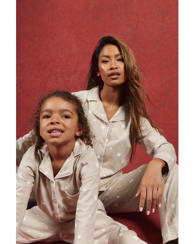 Boohoo Matching Family Button Up Pjs - White
