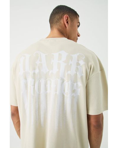 Boohoo Oversized Interlock Dark Tropics T-shirt - White