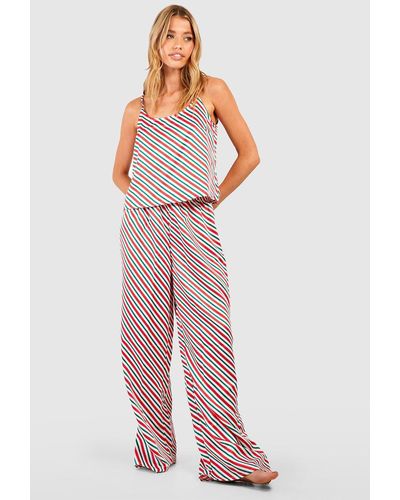 Boohoo stripe best sale cami jumpsuit