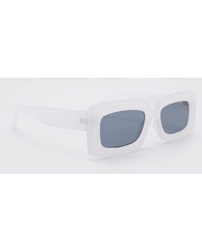 BoohooMAN Gafas De Sol Recicladas Rectangulares - Blanco