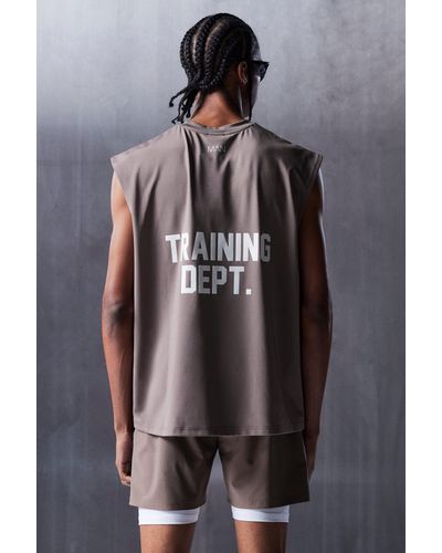 BoohooMAN Man Active Oversize Training Dept Performance vesttop - Grau