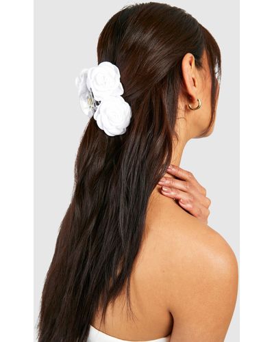 Boohoo Double Flower Claw Clip - Black