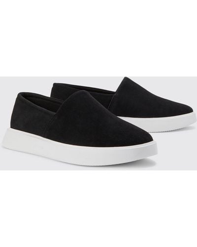 BoohooMAN Chunky Faux Suede Loafer - Black