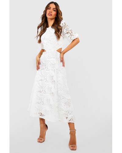 White crochet dress with sleeves top